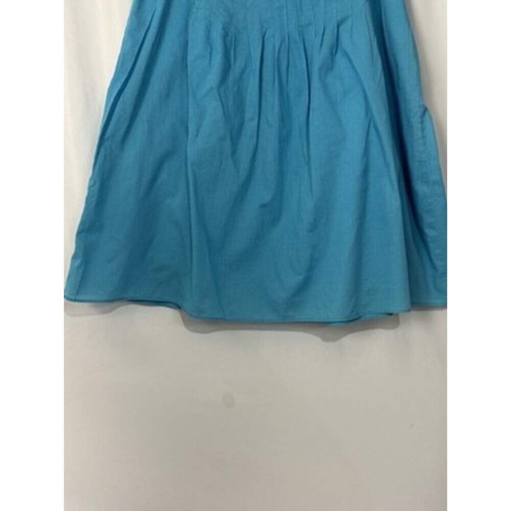 Talbots Women's Size 16 Pleated A-Line Skirt Turquoise Blue Midi Knee Length - Picture 3 of 9